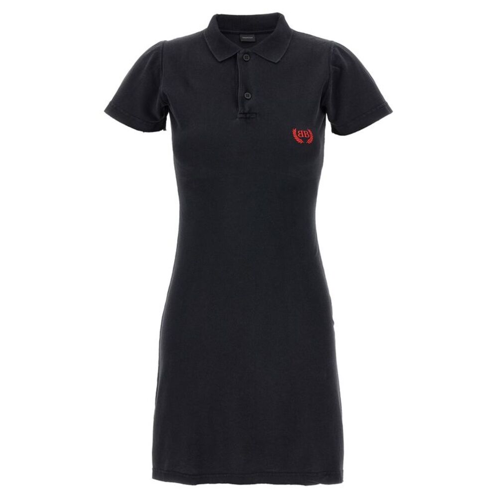 Balenciaga Black Cotton Short Women's Dress